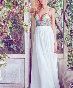 Formal Gowns Angela & Alison - 71012 Beaded Sweetheart Neck A-line Gown