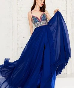Formal Gowns Angela & Alison - 71012 Beaded Sweetheart Neck A-line Gown