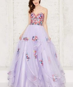 Formal Gowns Angela & Alison - 71013 Pretty Floral Embroidery Strapless Gown 11 Formal Gowns Angela & Alison - 71013 Pretty Floral Embroidery Strapless Gown