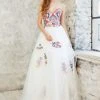 Formal Gowns Angela & Alison - 71013 Pretty Floral Embroidery Strapless Gown