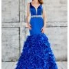 Formal Gowns Angela & Alison - 71022 Deep V-Neck Ruffled Mermaid Gown 1 Formal Gowns Angela & Alison - 71022 Deep V-Neck Ruffled Mermaid Gown