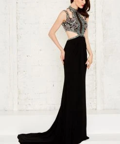 Angela & Alison - 71039 Beaded And Cutouts Evening Gown Formal Gowns