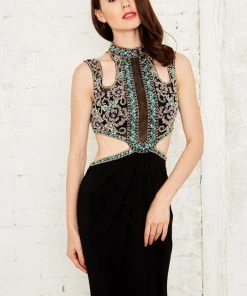 Angela & Alison - 71039 Beaded And Cutouts Evening Gown Formal Gowns