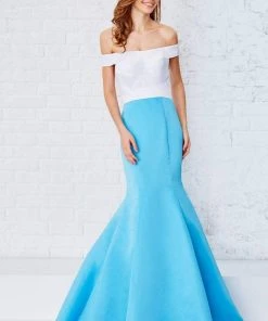Angela & Alison - 71057 Pleated Off Shoulder Mermaid Dress Formal Gowns