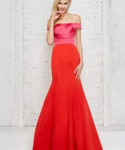 Angela & Alison - 71057 Pleated Off Shoulder Mermaid Dress Formal Gowns