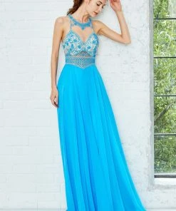 Angela & Alison - 71062 Sleeveless Jewel Embellished A-line Gown