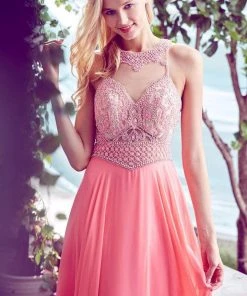 Angela & Alison - 71062 Sleeveless Jewel Embellished A-line Gown