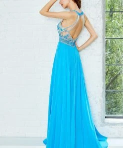 Angela & Alison - 71062 Sleeveless Jewel Embellished A-line Gown