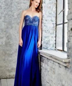 Angela & Alison - 71065 Strapless Beaded Empire Gown