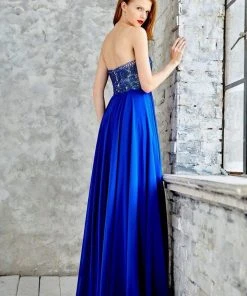 Angela & Alison - 71065 Strapless Beaded Empire Gown