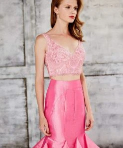 Angela & Alison - 71066 Beaded Two Piece Ruffled Trumpet Gown Formal Gowns 7 Angela & Alison - 71066 Beaded Two Piece Ruffled Trumpet Gown Formal Gowns