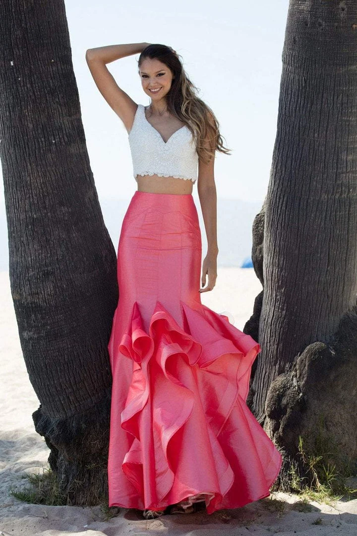 Angela & Alison - 71066 Beaded Two Piece Ruffled Trumpet Gown Formal Gowns 3 Angela & Alison - 71066 Beaded Two Piece Ruffled Trumpet Gown Formal Gowns