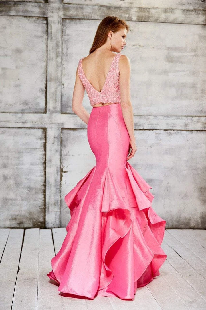 Angela & Alison - 71066 Beaded Two Piece Ruffled Trumpet Gown Formal Gowns 5 Angela & Alison - 71066 Beaded Two Piece Ruffled Trumpet Gown Formal Gowns