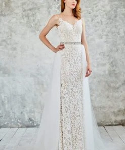 Angela & Alison - 71073 Lace Illusion Jewel Sheath Dress 11 Angela & Alison - 71073 Lace Illusion Jewel Sheath Dress