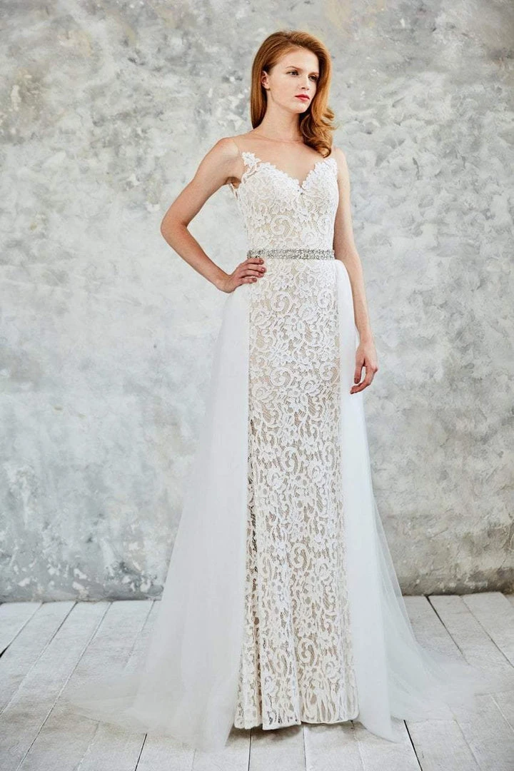 Angela & Alison - 71073 Lace Illusion Jewel Sheath Dress 5 Angela & Alison - 71073 Lace Illusion Jewel Sheath Dress