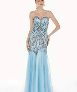 Formal Gowns Angela & Alison - 71080 Beaded Sweetheart A-line Dress