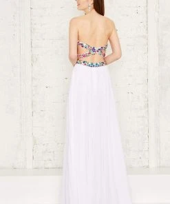 Angela & Alison - 71083 Embroidered Sweetheart A-line Dress