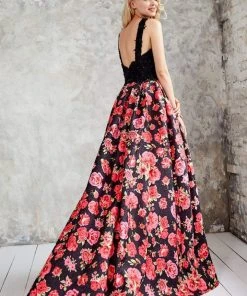 Formal Gowns Angela & Alison - 71096 Embellished Halter Floral A-line Dress 10 Formal Gowns Angela & Alison - 71096 Embellished Halter Floral A-line Dress