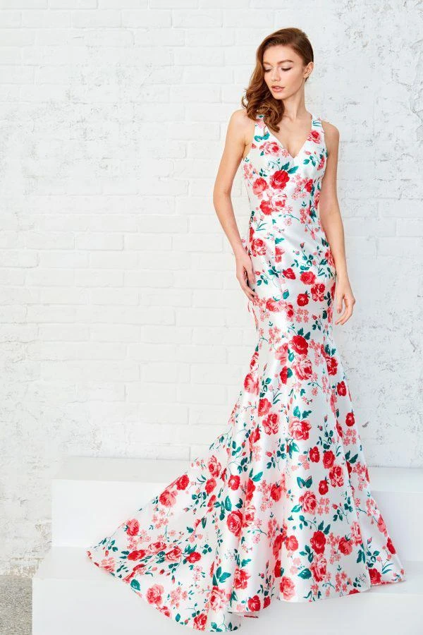 Angela & Alison - 71121 Sleeveless Floral Printed Long Dress Formal Gowns 3 Angela & Alison - 71121 Sleeveless Floral Printed Long Dress Formal Gowns