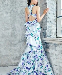 Angela & Alison - 71121 Sleeveless Floral Printed Long Dress Formal Gowns 7 Angela & Alison - 71121 Sleeveless Floral Printed Long Dress Formal Gowns