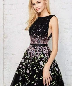 Angela & Alison - 71125 Bateau Embellished A-Line Dress 7 Angela & Alison - 71125 Bateau Embellished A-Line Dress