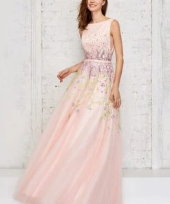 Angela & Alison - 71125 Bateau Embellished A-Line Dress 8 Angela & Alison - 71125 Bateau Embellished A-Line Dress