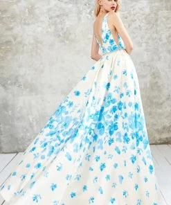 Formal Gowns Angela & Alison - 71127 Floral Print Evening Gown 6 Formal Gowns Angela & Alison - 71127 Floral Print Evening Gown