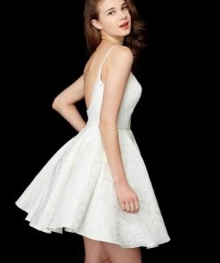 Cocktail Dresses Angela & Alison - 72008 Floral Scoop A Line Cocktail Dress