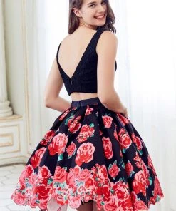 Angela & Alison - 72025 Two Piece Lace Floral Printed Dress Cocktail Dresses 11 Angela & Alison - 72025 Two Piece Lace Floral Printed Dress Cocktail Dresses