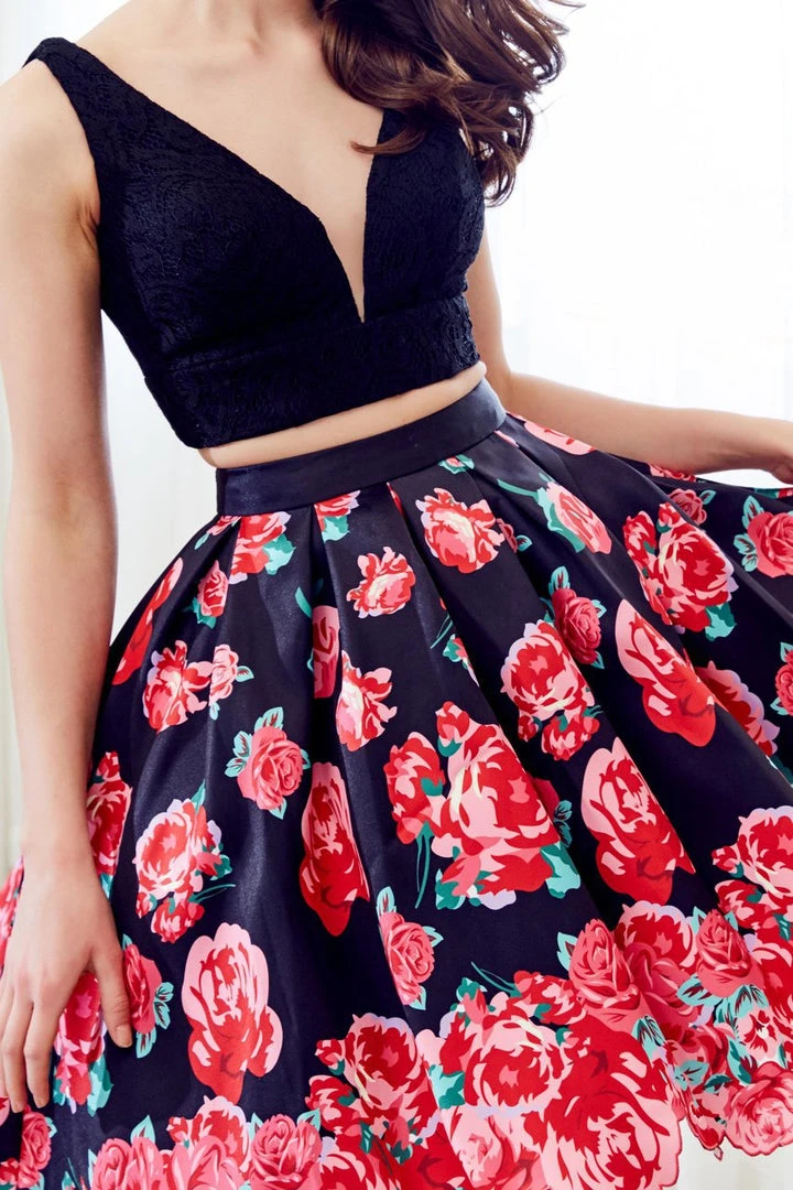 Angela & Alison - 72025 Two Piece Lace Floral Printed Dress Cocktail Dresses 5 Angela & Alison - 72025 Two Piece Lace Floral Printed Dress Cocktail Dresses