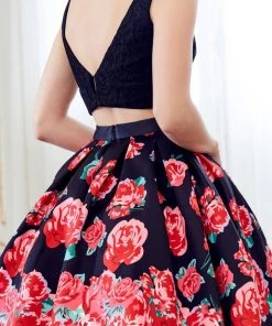 Angela & Alison - 72025 Two Piece Lace Floral Printed Dress Cocktail Dresses 13 Angela & Alison - 72025 Two Piece Lace Floral Printed Dress Cocktail Dresses