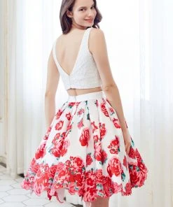 Angela & Alison - 72025 Two Piece Lace Floral Printed Dress Cocktail Dresses 15 Angela & Alison - 72025 Two Piece Lace Floral Printed Dress Cocktail Dresses