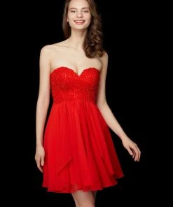 Angela & Alison - 72028 Beaded Sweetheart Chiffon Cocktail Dress Cocktail Dresses