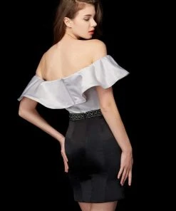 Cocktail Dresses Angela & Alison - 72045 Two-Piece Off-Shoulder Short Dress