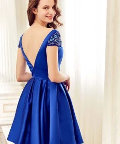 Angela & Alison - 72047 Beaded Cap Sleeves Plunging Cocktail Dress Cocktail Dresses 10 Angela & Alison - 72047 Beaded Cap Sleeves Plunging Cocktail Dress Cocktail Dresses