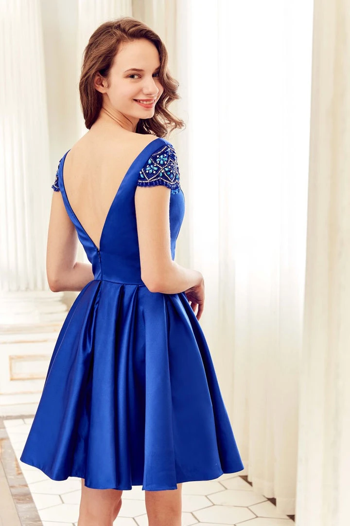 Angela & Alison - 72047 Beaded Cap Sleeves Plunging Cocktail Dress Cocktail Dresses 6 Angela & Alison - 72047 Beaded Cap Sleeves Plunging Cocktail Dress Cocktail Dresses