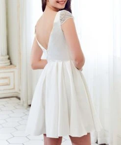 Angela & Alison - 72047 Beaded Cap Sleeves Plunging Cocktail Dress Cocktail Dresses 8 Angela & Alison - 72047 Beaded Cap Sleeves Plunging Cocktail Dress Cocktail Dresses