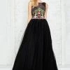 Angela & Alison - 771011 Sleeveless Bateau Floral Applique Long Gown