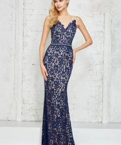 Angela & Alison - 771018 Full Lace Overlay Sheer Open Back Long Prom Dress Formal Gowns 8 Angela & Alison - 771018 Full Lace Overlay Sheer Open Back Long Prom Dress Formal Gowns