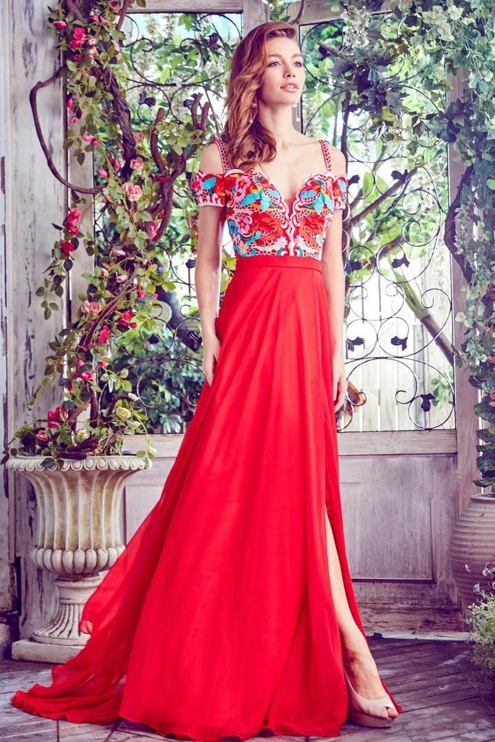 Angela & Alison - 771036 Off The Shoulder Sweetheart Embroidered Bodice Long Gown Formal Gowns 3 Angela & Alison - 771036 Off The Shoulder Sweetheart Embroidered Bodice Long Gown Formal Gowns