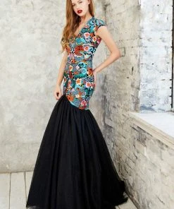 Angela & Alison - 771041 Fitted Body Tulle Mermaid Gown 9 Angela & Alison - 771041 Fitted Body Tulle Mermaid Gown