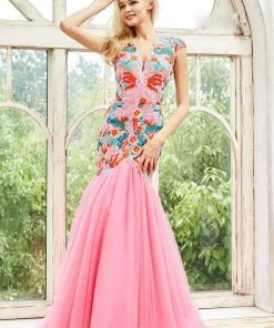 Angela & Alison - 771041 Fitted Body Tulle Mermaid Gown 8 Angela & Alison - 771041 Fitted Body Tulle Mermaid Gown