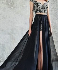 Formal Gowns Angela & Alison - 771049 Two Piece V-Neck Romper