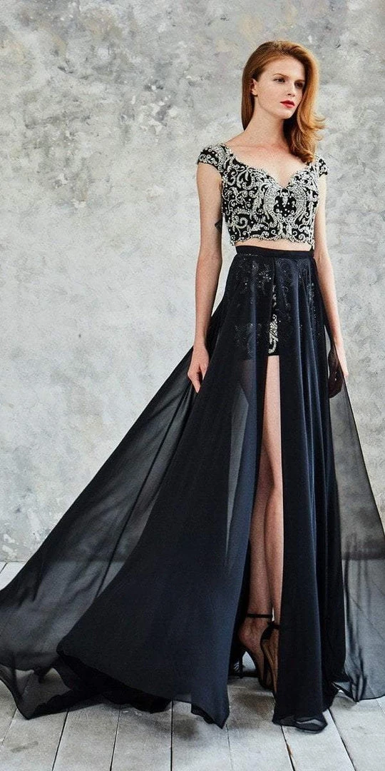 Formal Gowns Angela & Alison - 771049 Two Piece V-Neck Romper 3 Formal Gowns Angela & Alison - 771049 Two Piece V-Neck Romper