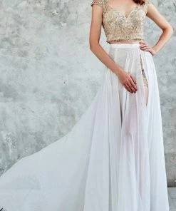 Formal Gowns Angela & Alison - 771049 Two Piece V-Neck Romper 14 Formal Gowns Angela & Alison - 771049 Two Piece V-Neck Romper