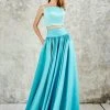 Formal Gowns Angela & Alison - 771078 Lustrous Two Piece Long Pleated Evening Gown