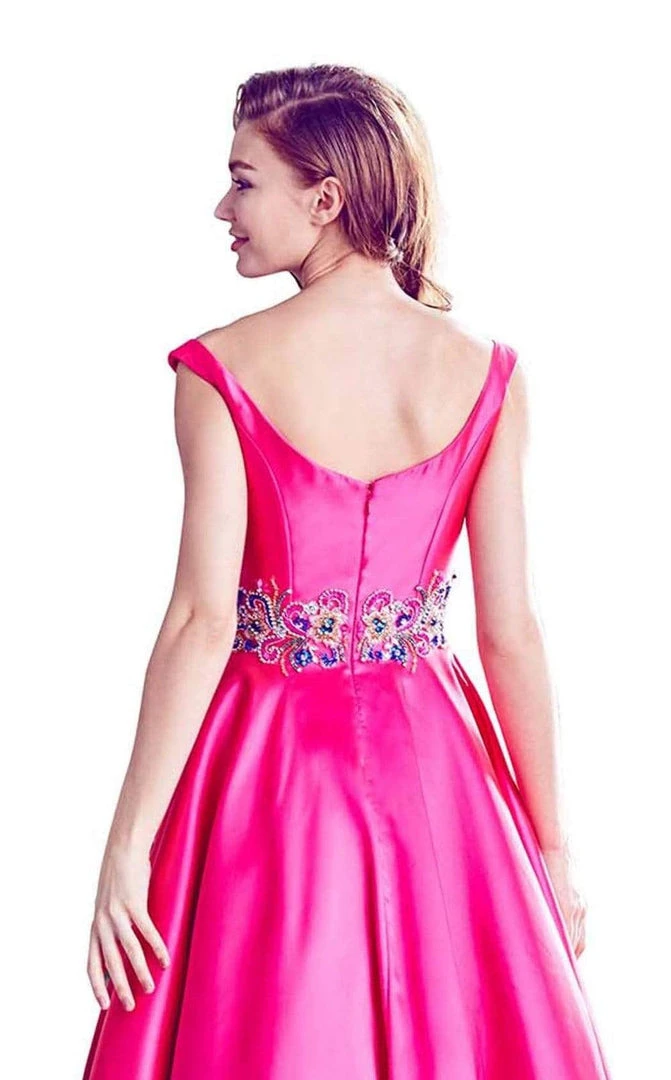 Formal Gowns Angela & Alison - 771081 Radiant Bateau A-Line Long Evening Gown 7 Formal Gowns Angela & Alison - 771081 Radiant Bateau A-Line Long Evening Gown