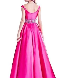Formal Gowns Angela & Alison - 771081 Radiant Bateau A-Line Long Evening Gown 10 Formal Gowns Angela & Alison - 771081 Radiant Bateau A-Line Long Evening Gown