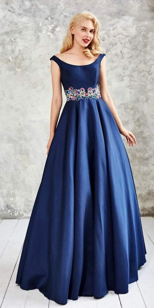 Formal Gowns Angela & Alison - 771081 Radiant Bateau A-Line Long Evening Gown 5 Formal Gowns Angela & Alison - 771081 Radiant Bateau A-Line Long Evening Gown