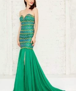 Angela & Alison - 771110 Extravagant Strapless Beaded Sweetheart Mermaid Dress Formal Gowns